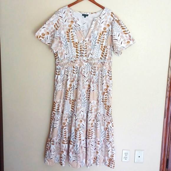 Meadow Rhodes Anthropologie Tiered Floral Maxi Dress SZ 3X Cottagecore Boho - Picture 1 of 15